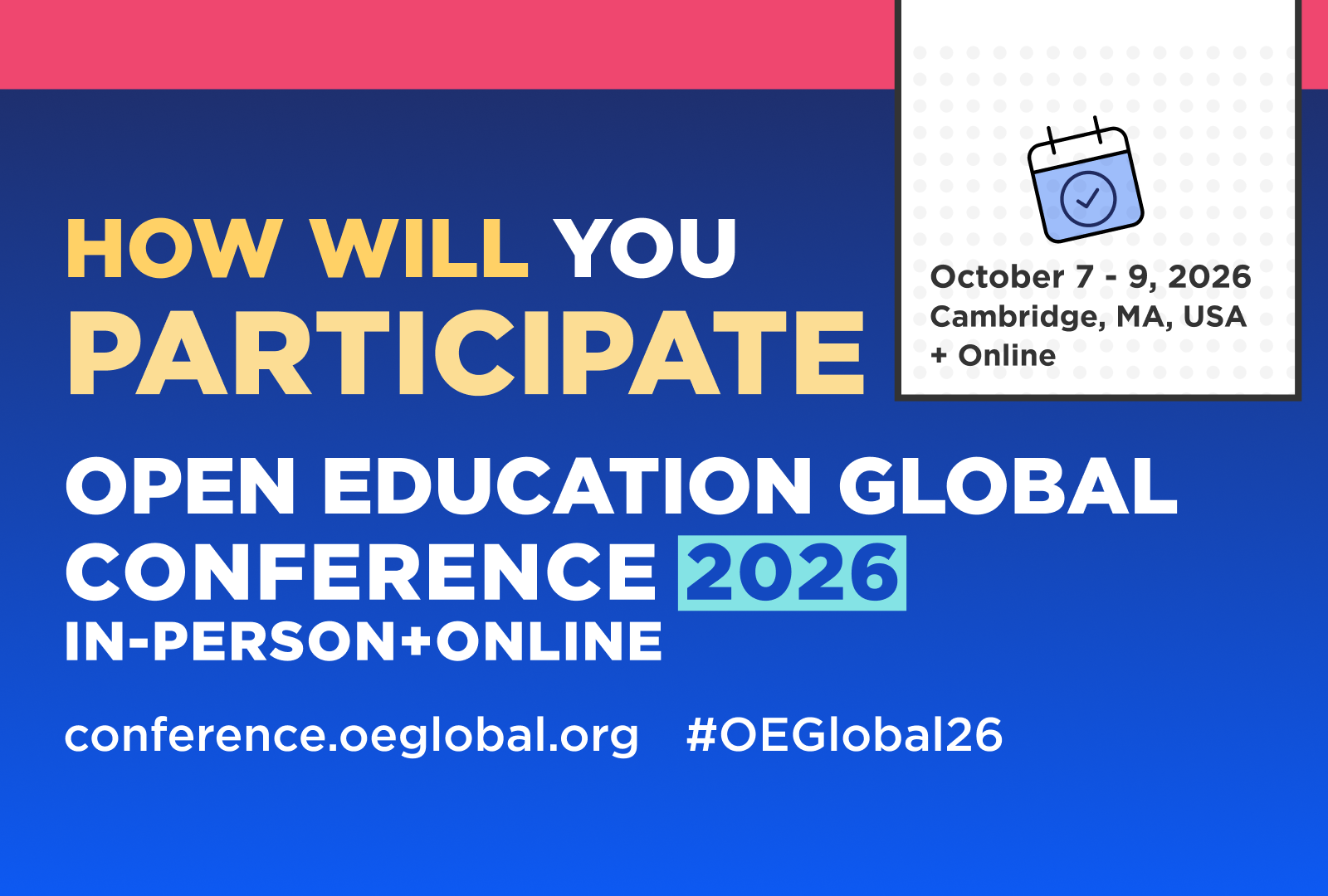 How will you participate in OEGlobal 2026?